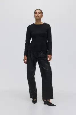 Top péplum en jersey - Noir — photo 1