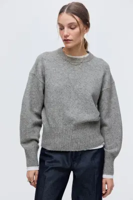 Pull oversize - Gris chiné — photo 2