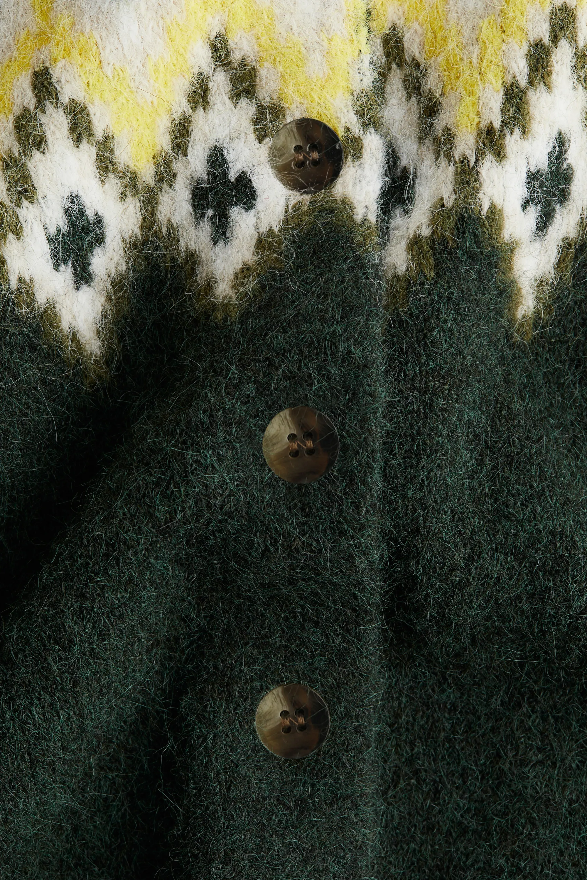 Gilet en maille jacquard - Vert foncé/motif