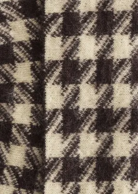 Bonnet en mohair mélangé - Beige/Pied-de-poule — photo 2