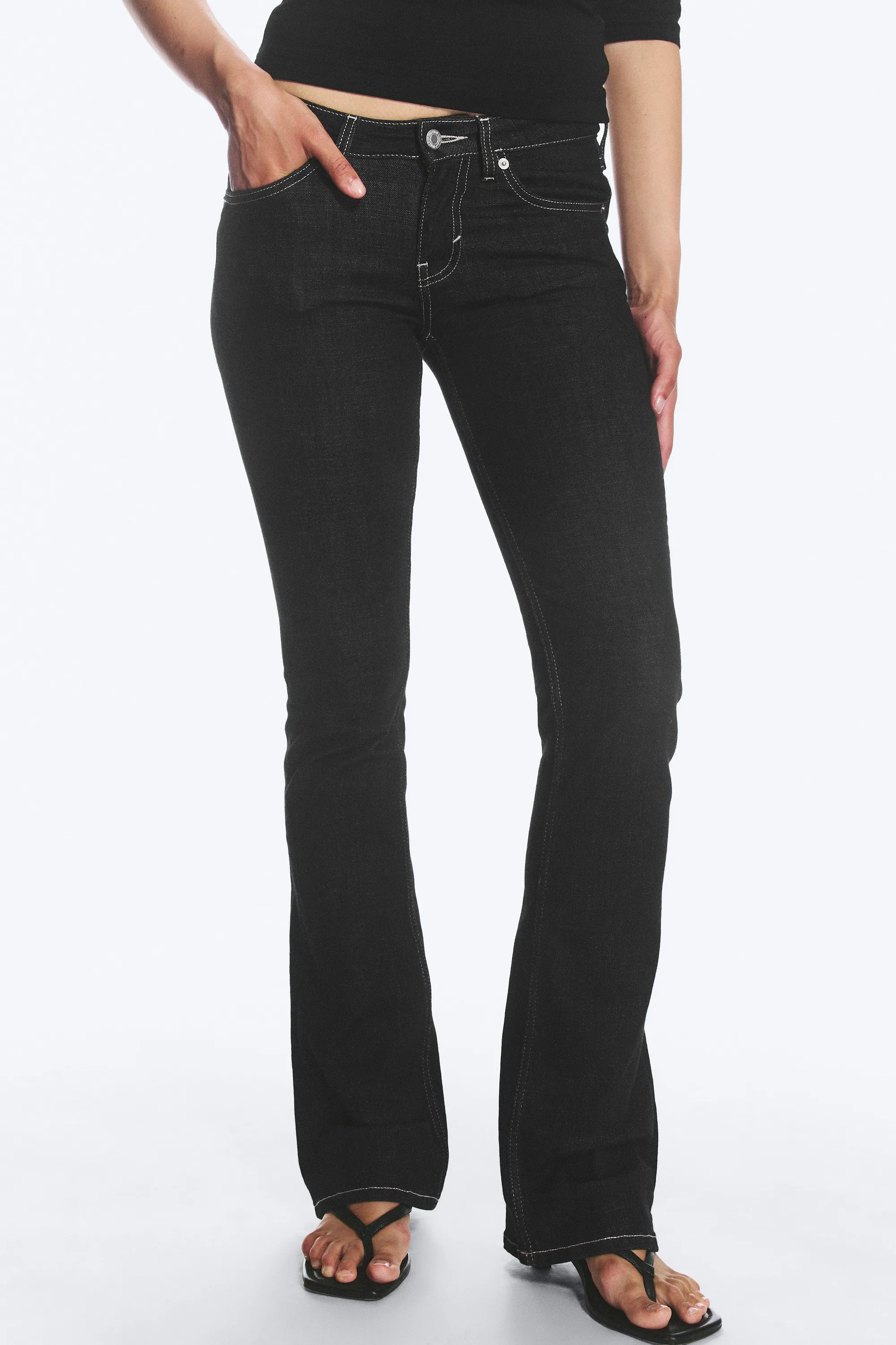 Jean bootcut skinny taille basse Luna - Blue Rinse – Bleu foncé