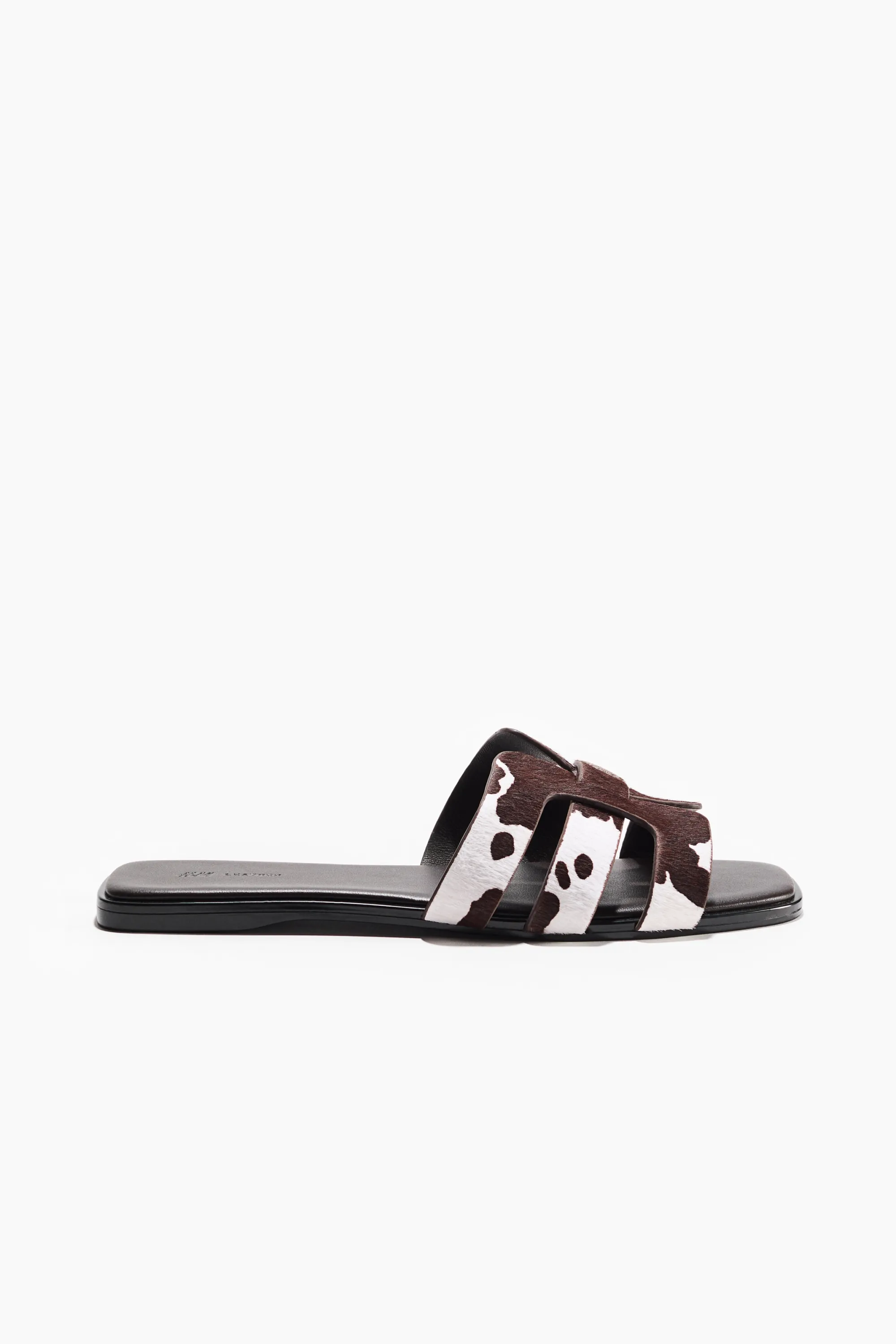 Sandales en cuir - Marron/imprimé peau de vache