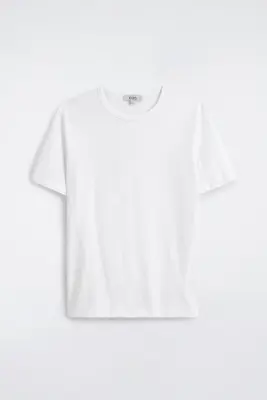 T-SHIRT EN COTON BROSSÉ - BLANC — photo 3
