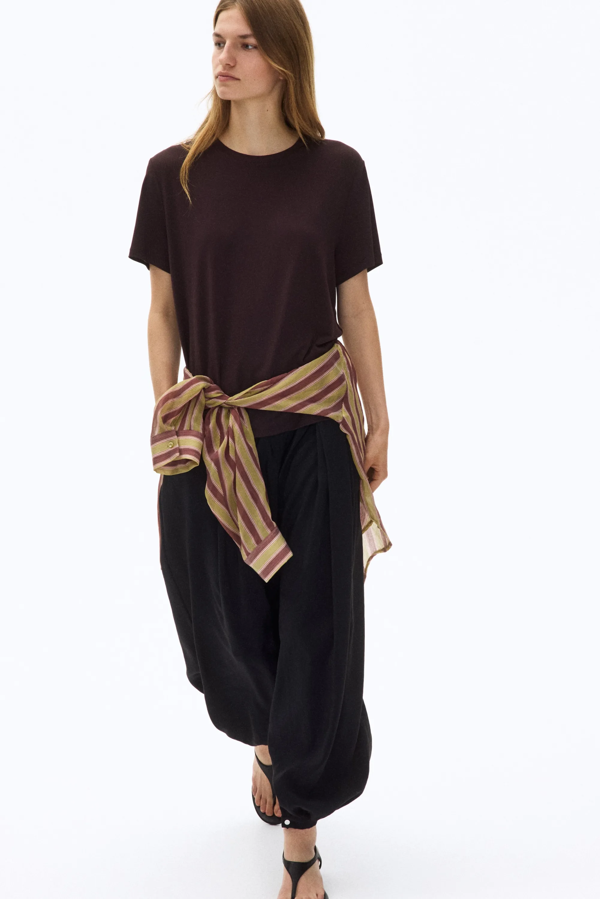 T-shirt loose - Marron foncé