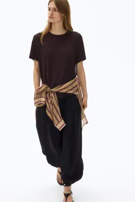 T-shirt loose - Marron foncé — photo 1