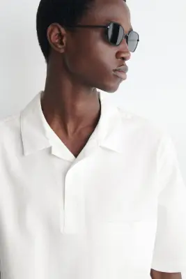 CHEMISE POPOVER EN COTON OXFORD - BLANC — photo 3