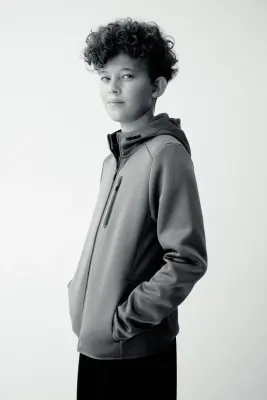 Veste de sport chaude avec capuche ThermoMove™ - Turquoise foncé — photo 1