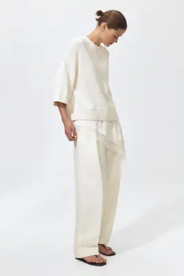 Pull à effet superposé - Crème — photo 1