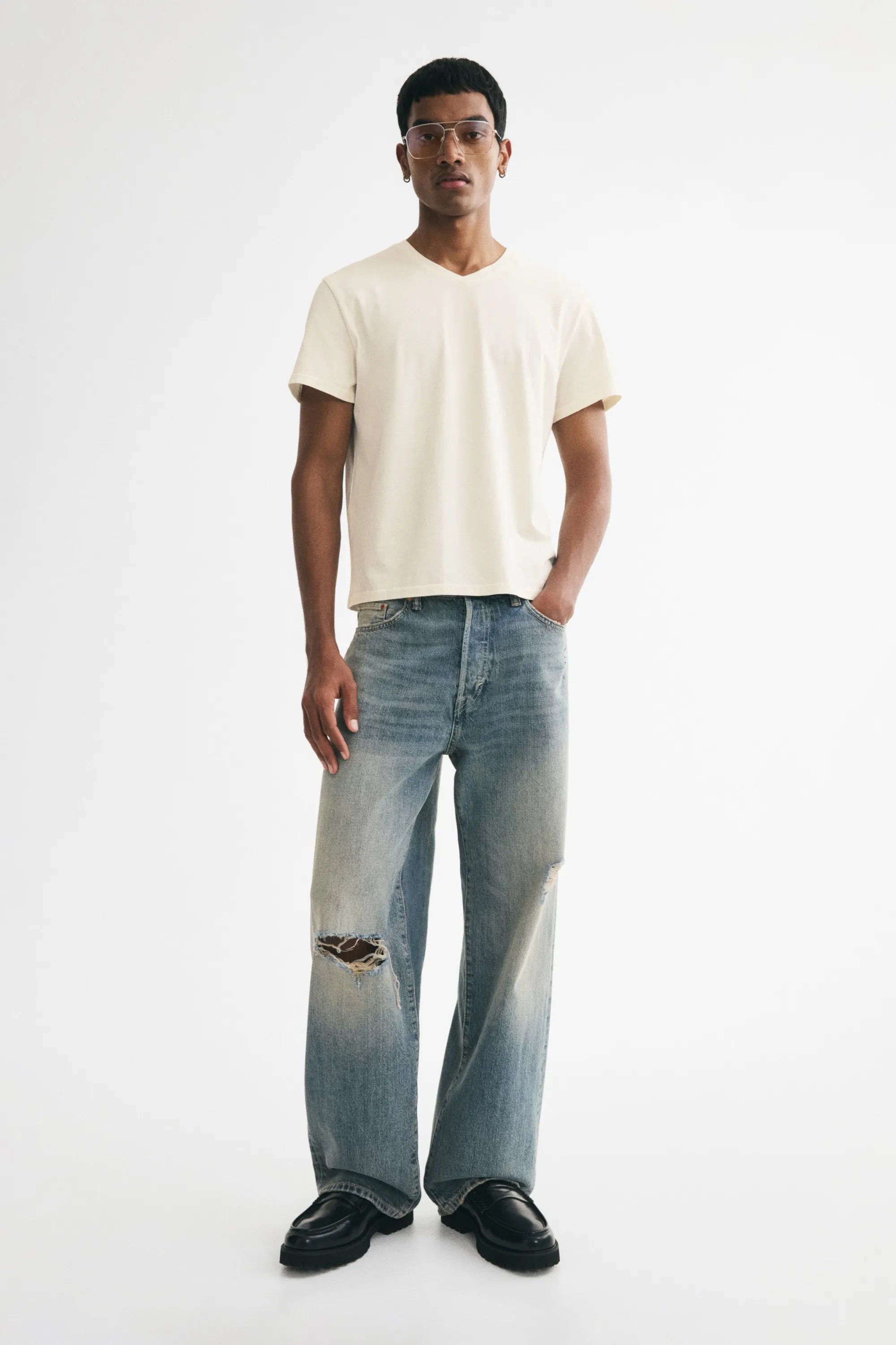 Loose Jeans - Bleu denim