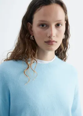 Pull décontracté en maille - Bleu clair — photo 2