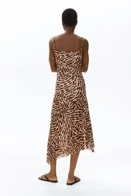 Asymmetric strappy dress - Beige/motif — photo 4
