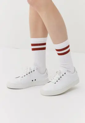 Les chaussettes côtelées - Rayures terracotta — photo 3