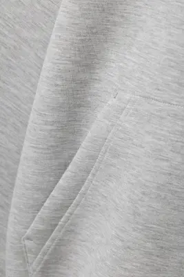 Sweat à capuche zippé oversize en scuba - Gris chiné — photo 3