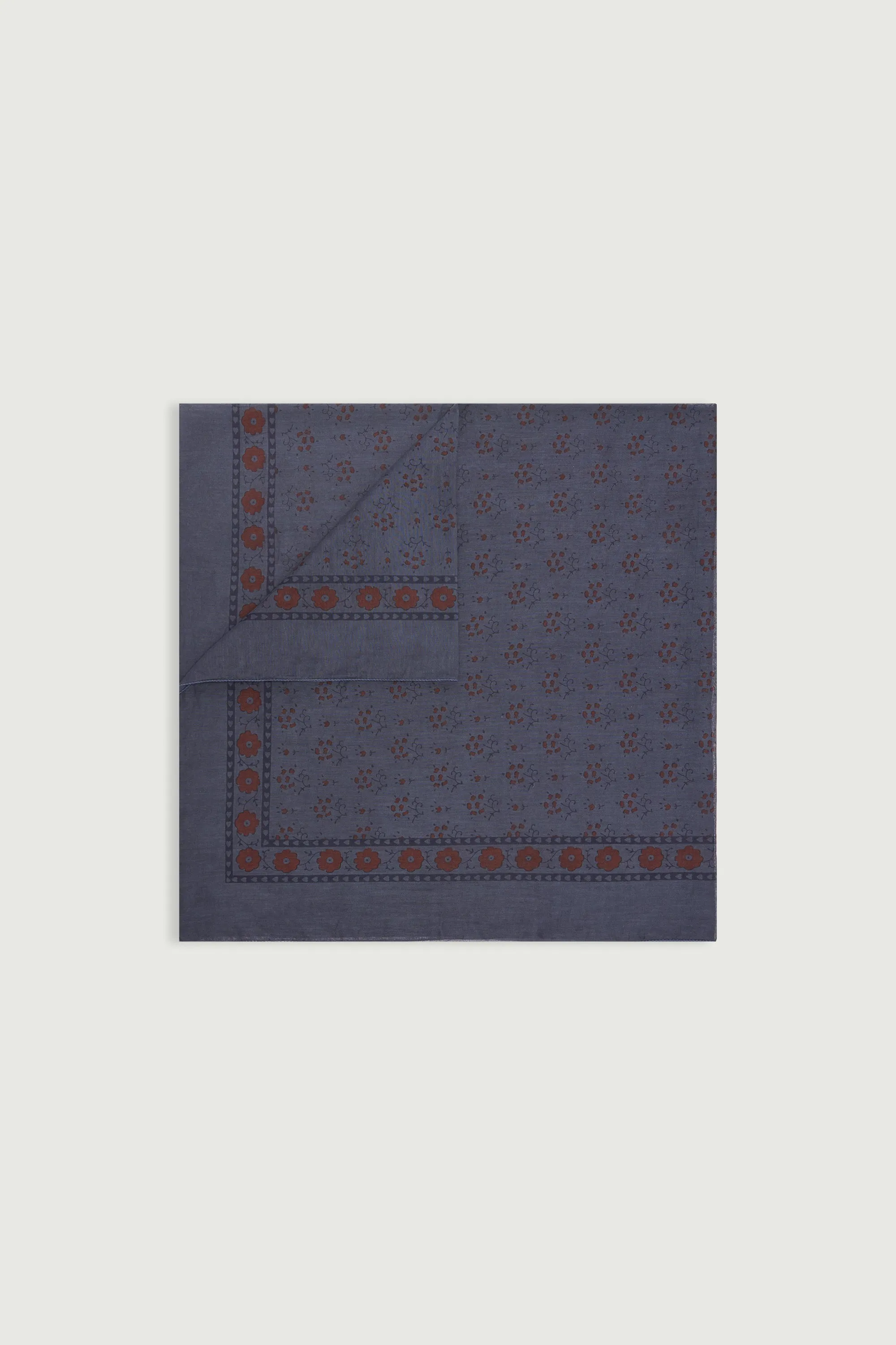 FOULARD CLASSIQUE EN COTON NAVY/FIGUE