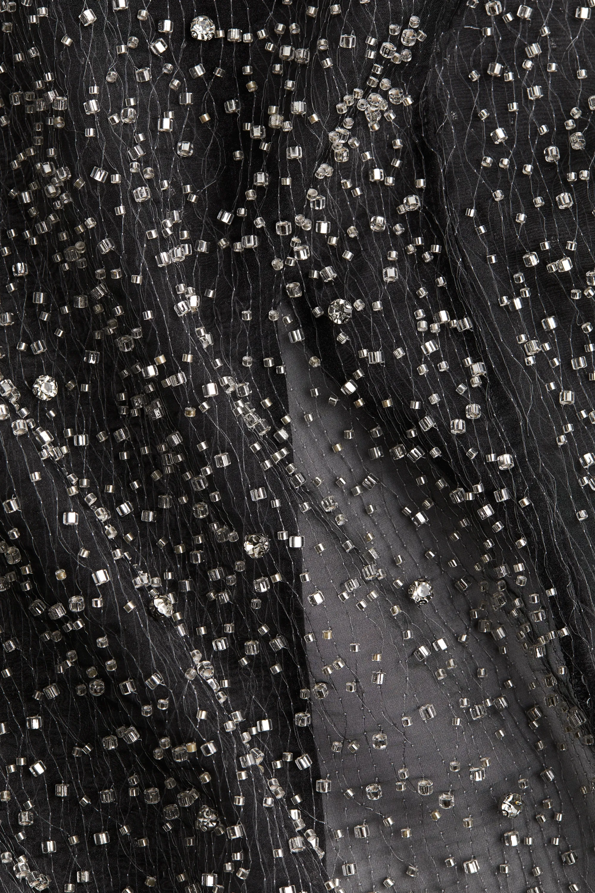 Jupe ornementée en organza - Noir/argenté