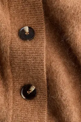 Gilet oversize en mohair mélangé - Beige foncé — photo 5