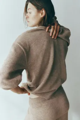 Pull loose - Beige foncé chiné — photo 3