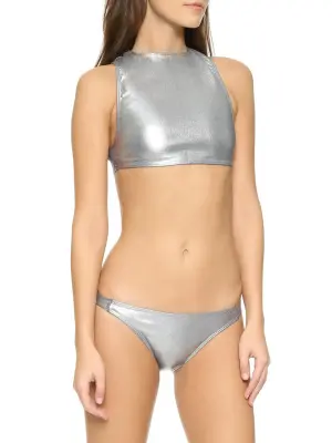 Maillot de bain deux pièces OKINAWA et SHIKOKU métallisé argent NEUF Px boutique 302€ Taille XS — photo 4