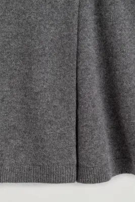 MINI-JUPE PORTEFEUILLE EN LAINE MÉRINOS - GRIS CHINÉ — photo 5