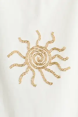 T-shirt avec motif - Blanc/soleil — photo 3