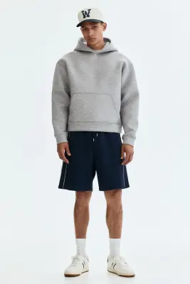 Hoodie Loose Fit en scuba - Gris chiné — photo 2