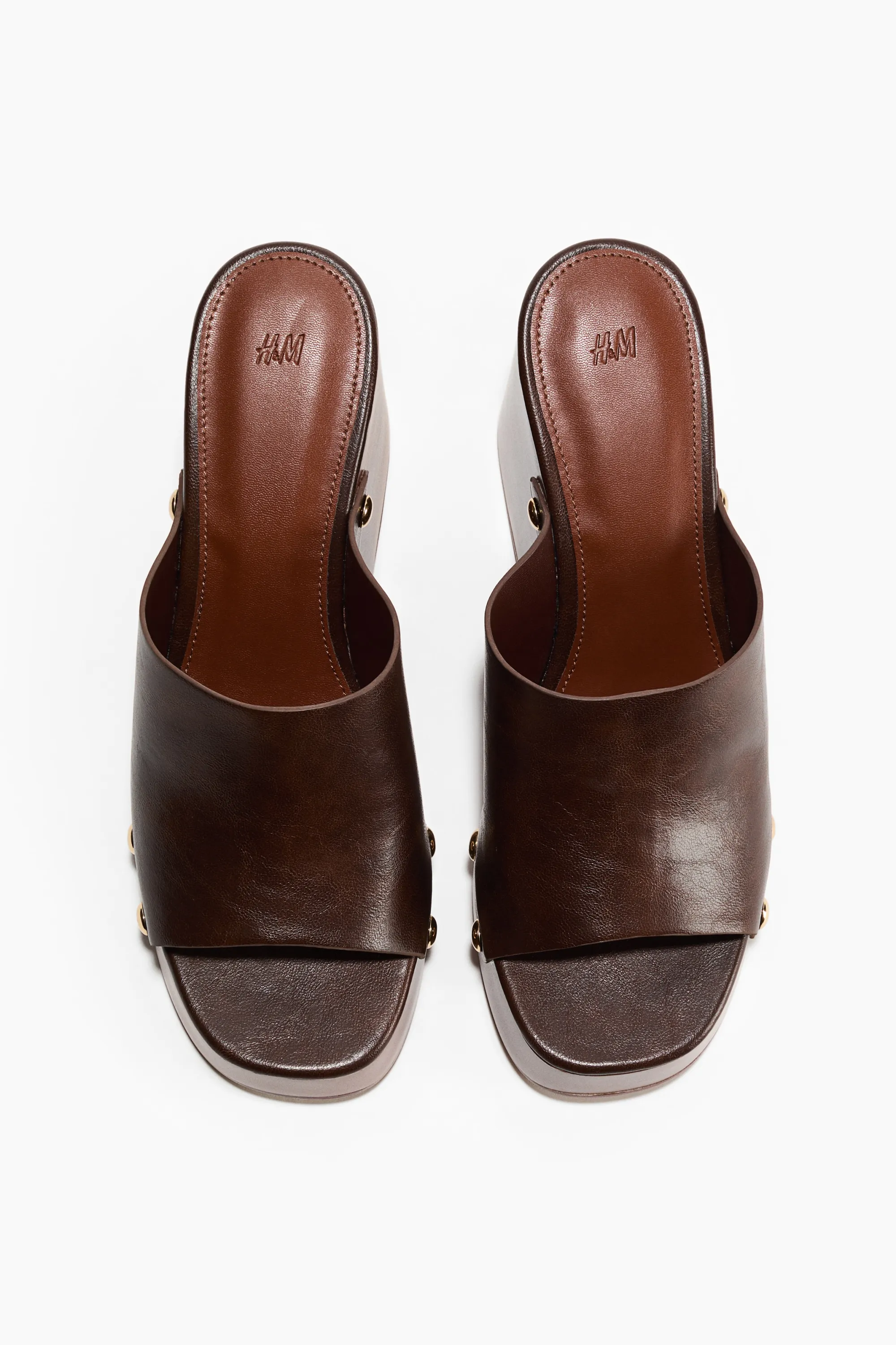 Sandales à talon compensé - Marron foncé
