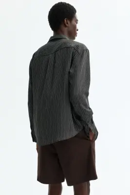Short Relaxed Fit en coton - Marron foncé — photo 3