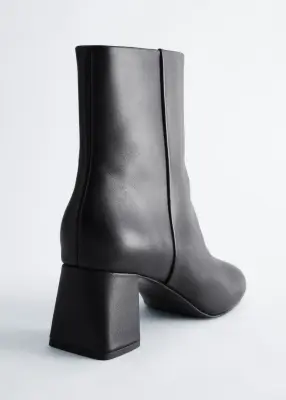 Bottines en cuir - Noir — photo 4