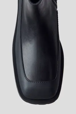 Bottines en cuir - Noir — photo 1