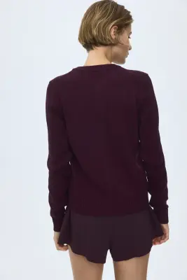 Gilet en maille texturée - Bordeaux — photo 3