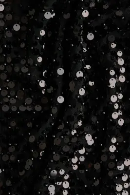 Jupe crayon à sequins - Noir — photo 4