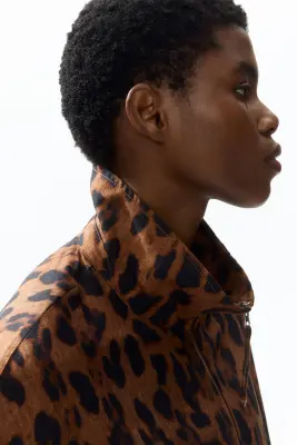 Veste à effet boule - Marron/imprimé léopard — photo 2