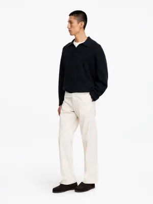 Polo en coton et soie mélangés - Bleu foncé — photo 1