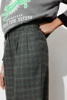 BILLY pantalon large carreaux — photo 5