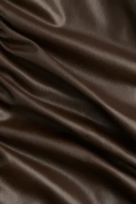 Robe en tissu enduit - Marron foncé