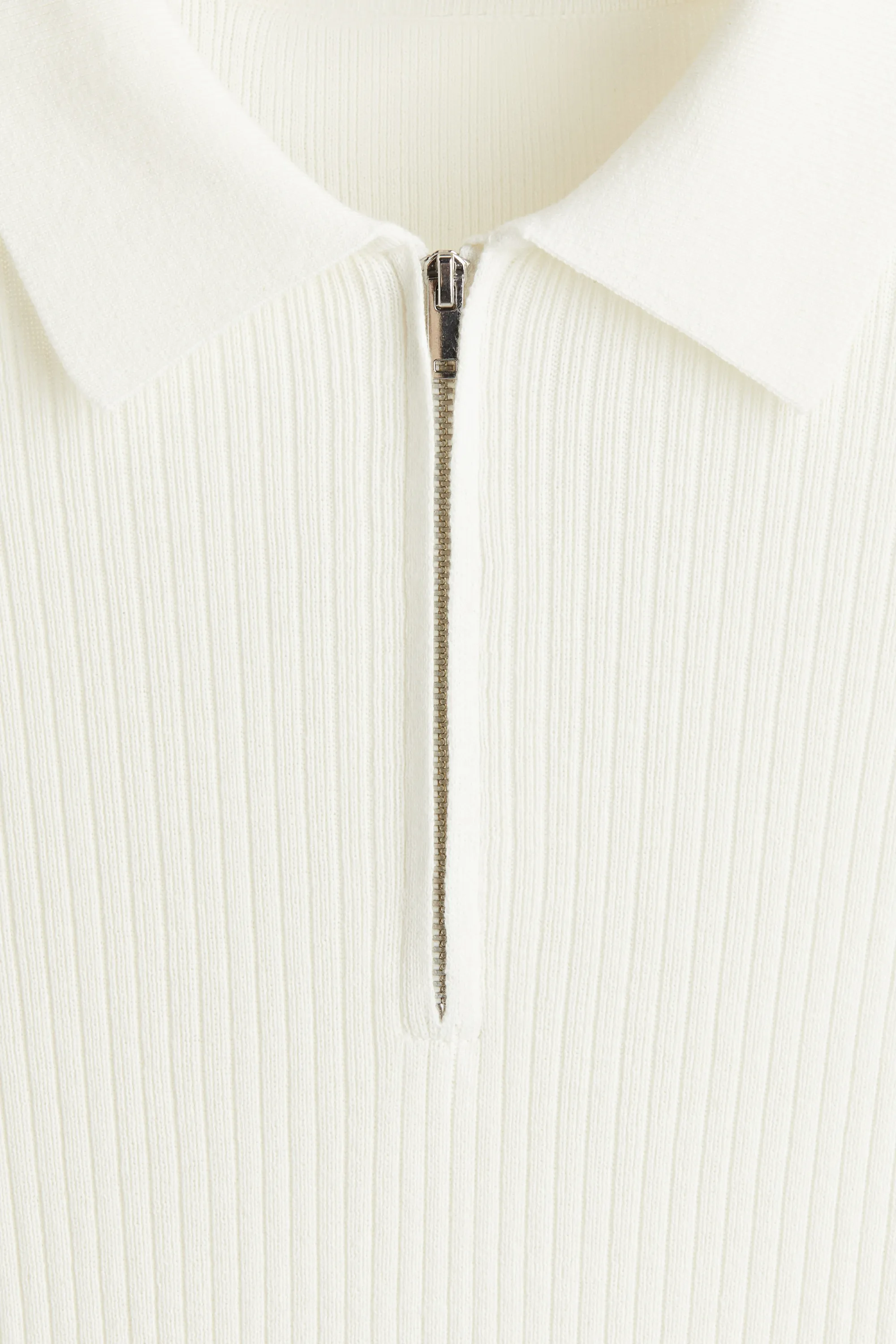 Polo Slim Fit avec col zippé - Blanc