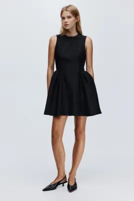 Robe en tissu jacquard - Noir — photo 1