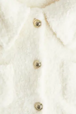 Gilet à manches courtes en tissu Teddy bear - Blanc — photo 3