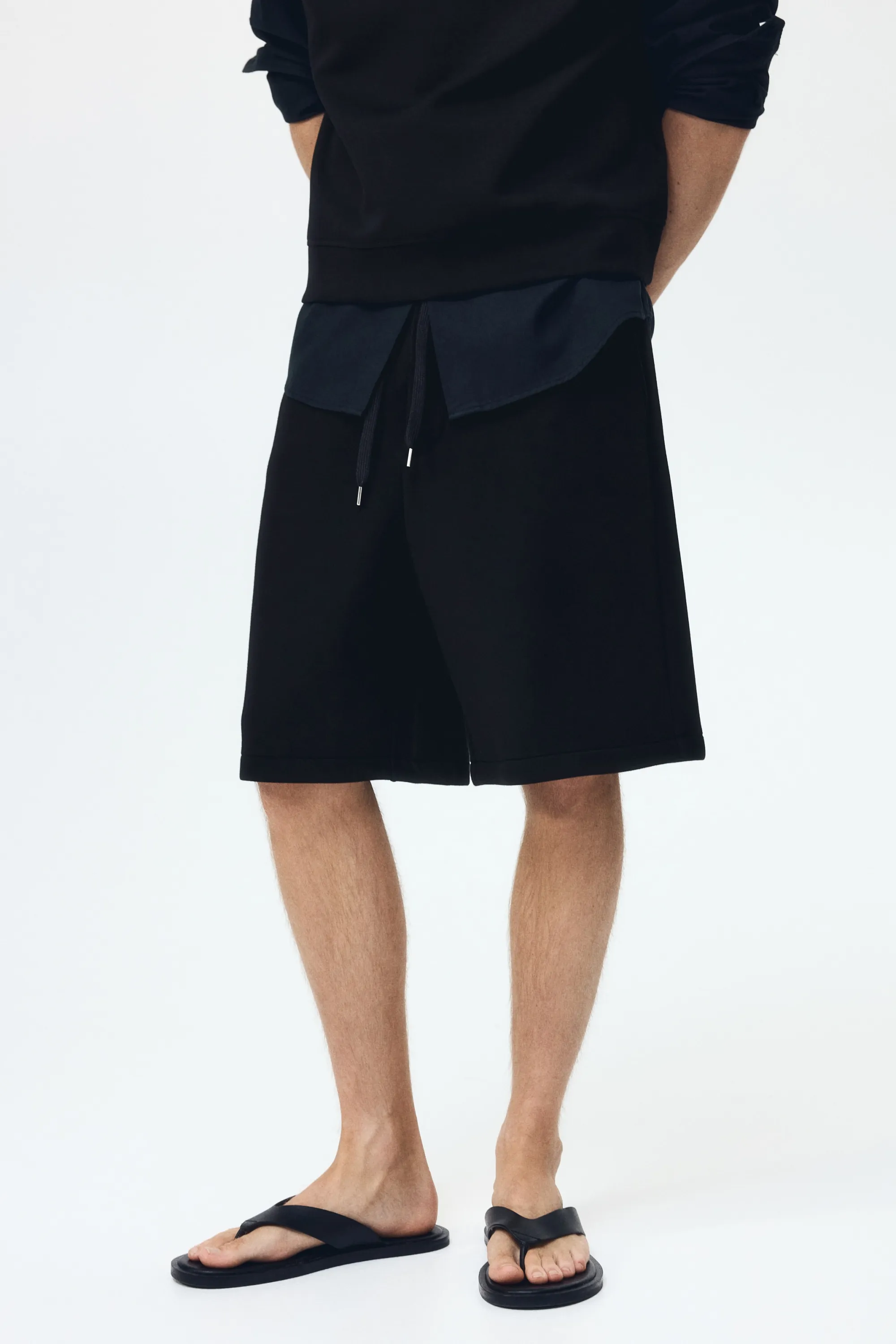 Short Relaxed Fit en scuba - Noir
