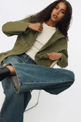 Veste en twill - Vert kaki — photo 1