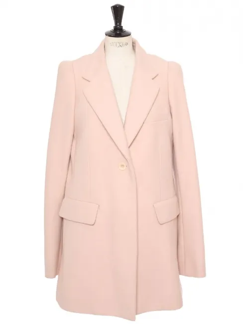 Manteau évasé en laine rose clair Prix boutique 3000€ Taille 40