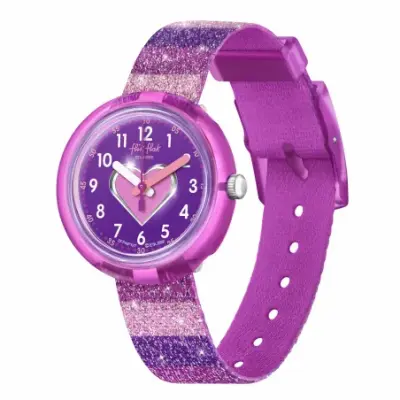 Montre enfant pédagogique Flik Flak FPNP127 - STRIPY GLITTER — photo 1