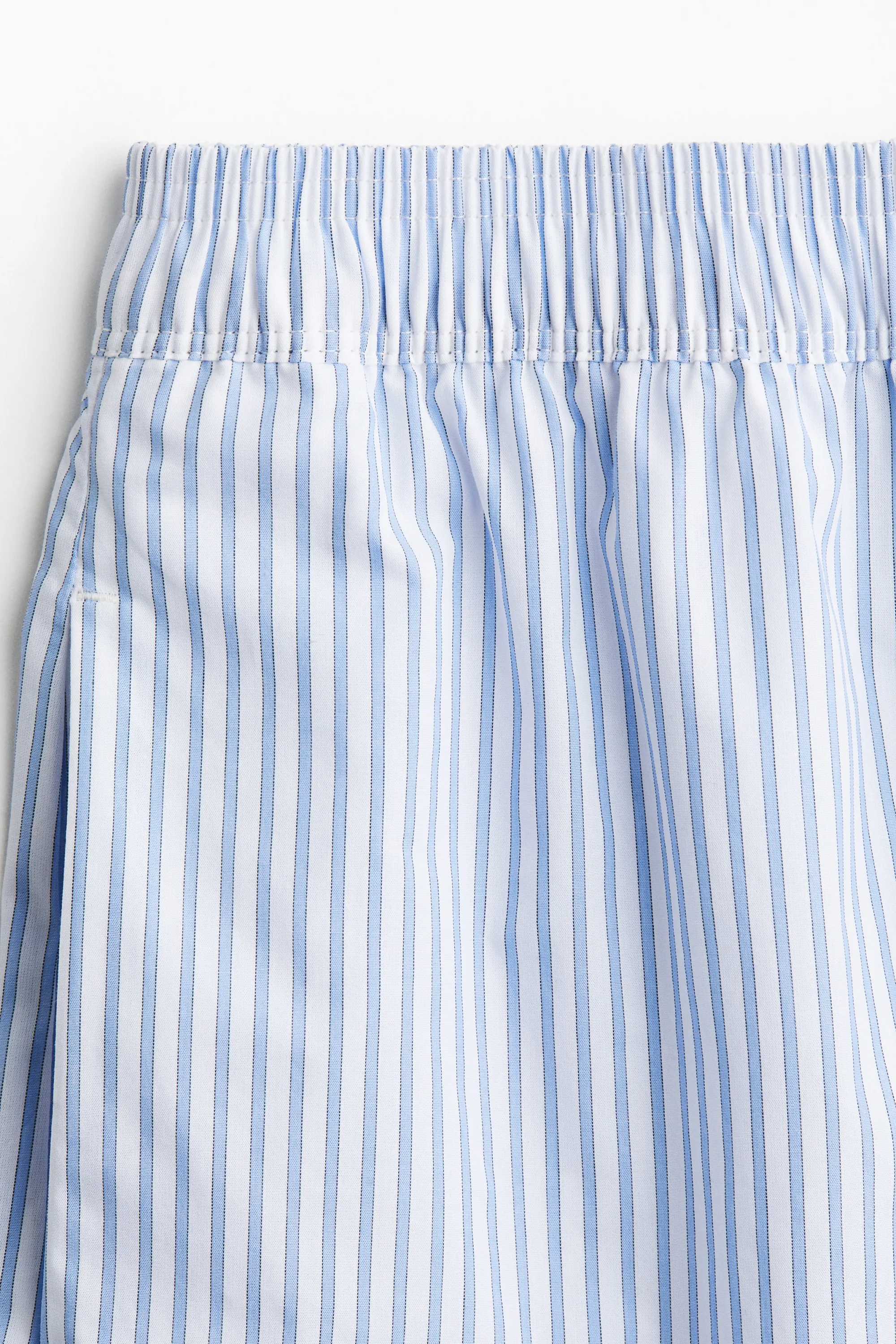 Short en popeline - Blanc/rayures bleu clair
