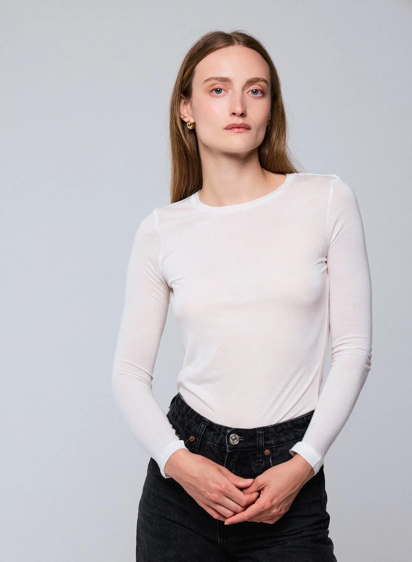 T-shirt en viscose et cachemire
