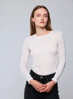 T-shirt en viscose et cachemire