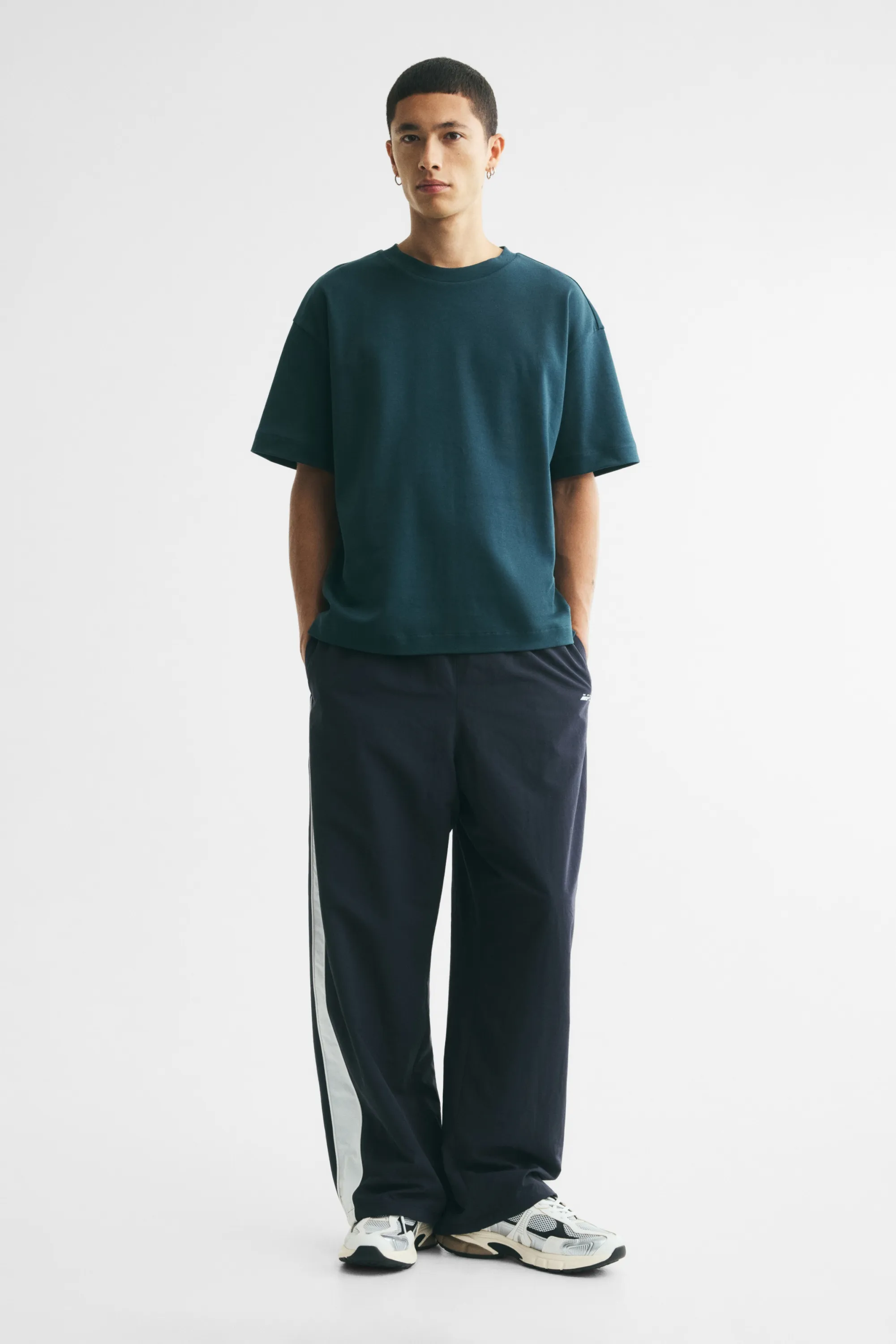 T-shirt Loose Fit en interlock - Turquoise foncé