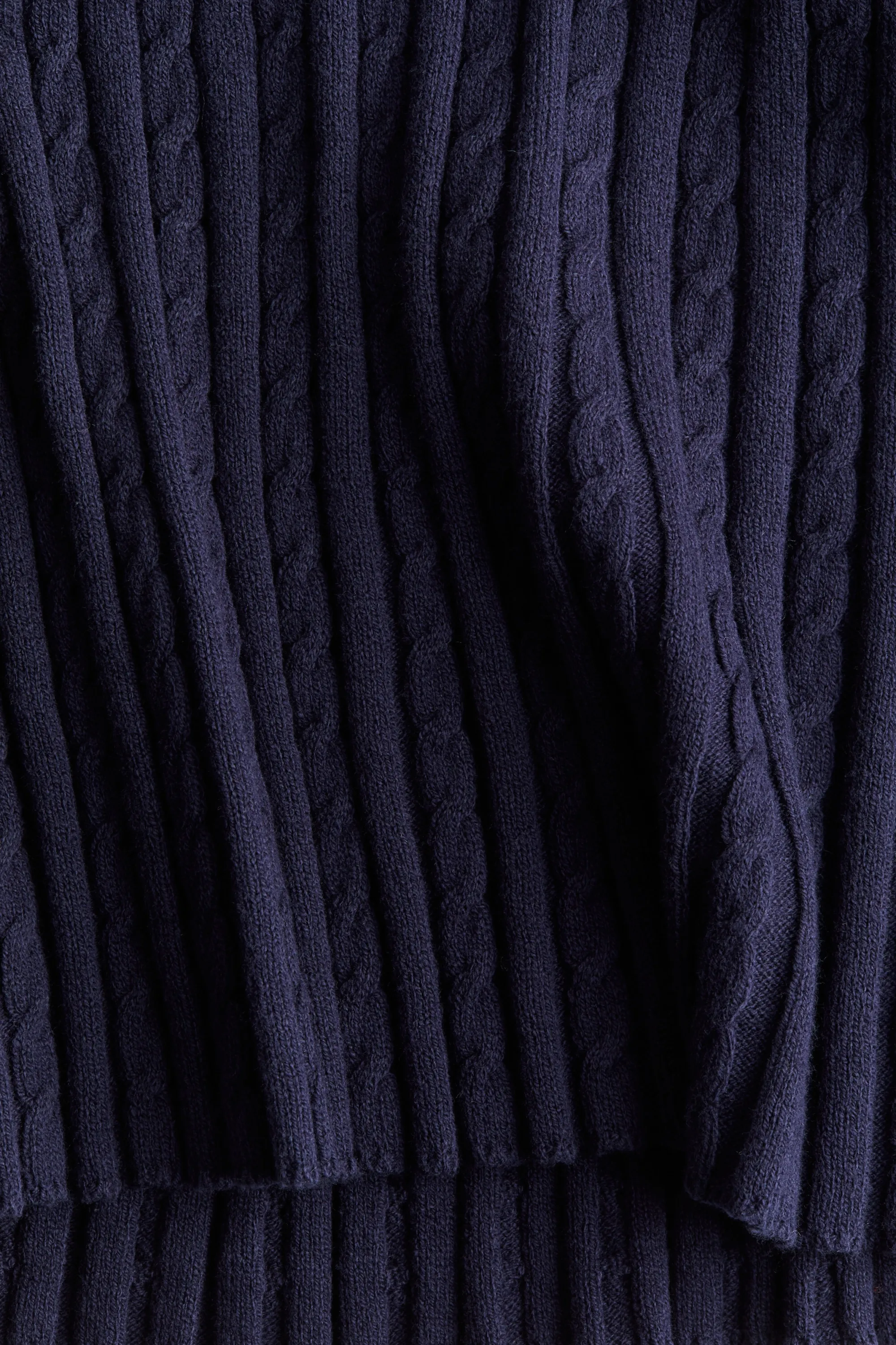 Jupe en maille torsadée - Bleu marine