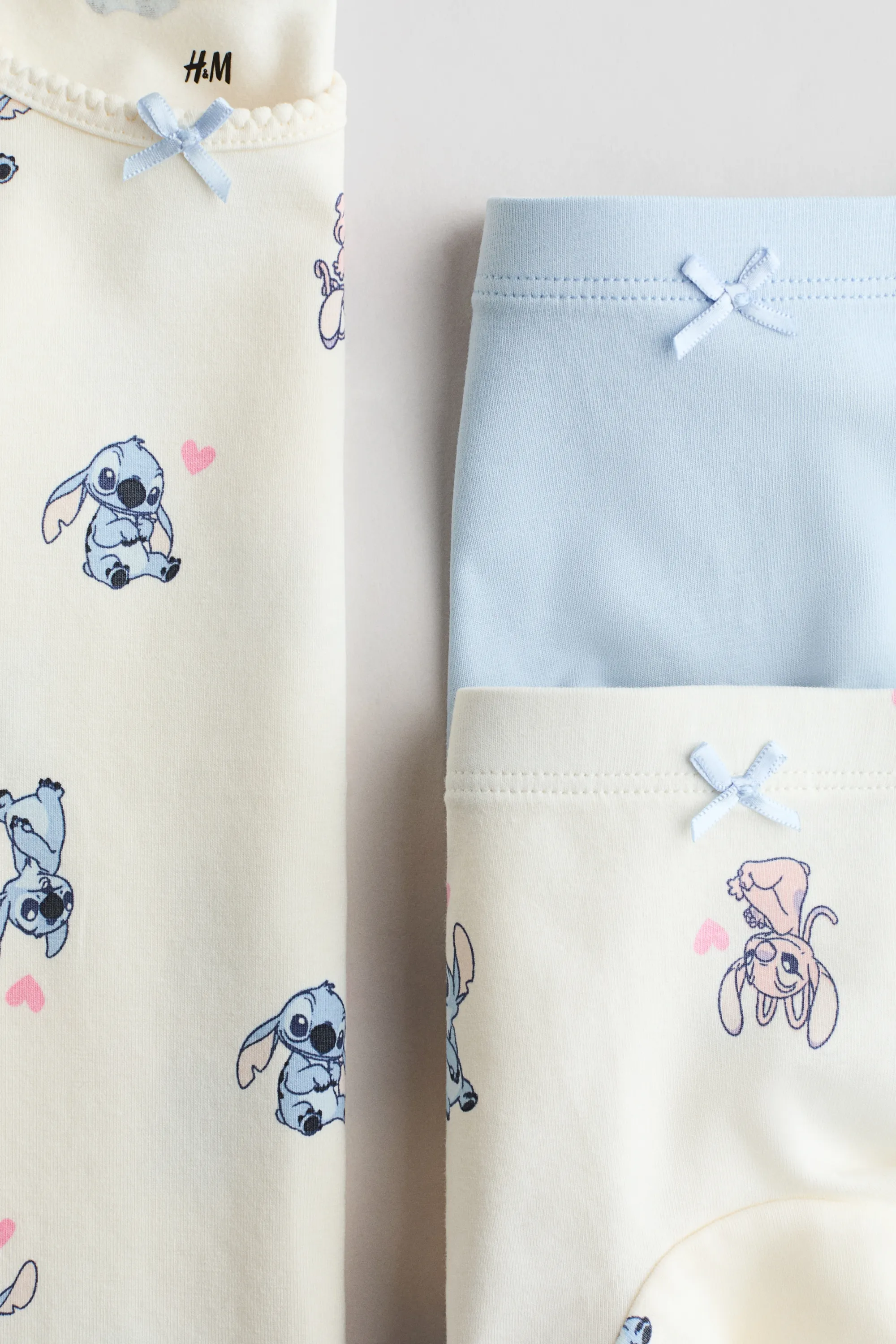 Ensemble 3 pièces en coton - Crème/Lilo et Stitch
