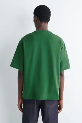 T-SHIRT OVERSIZE À DÉTAIL DE POCHE - VERT FONCÉ — photo 3