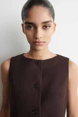 GILET DE TAILLEUR - BRUN — photo 2